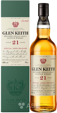 Виски Glen Keith 21 Years Old, в подарочной упаковке, 700 мл