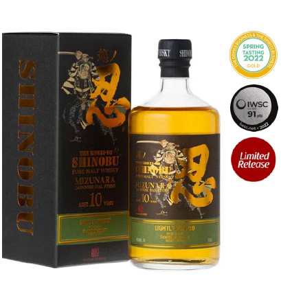 Виски Shinobu Lightly Peated 10YO Pure Malt Mizunara Oak Finish, в подарочной упаковке, 700 мл