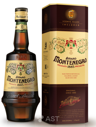 Ликер Amaro Montenegro, в подарочной упаковке + стакан, 700 мл